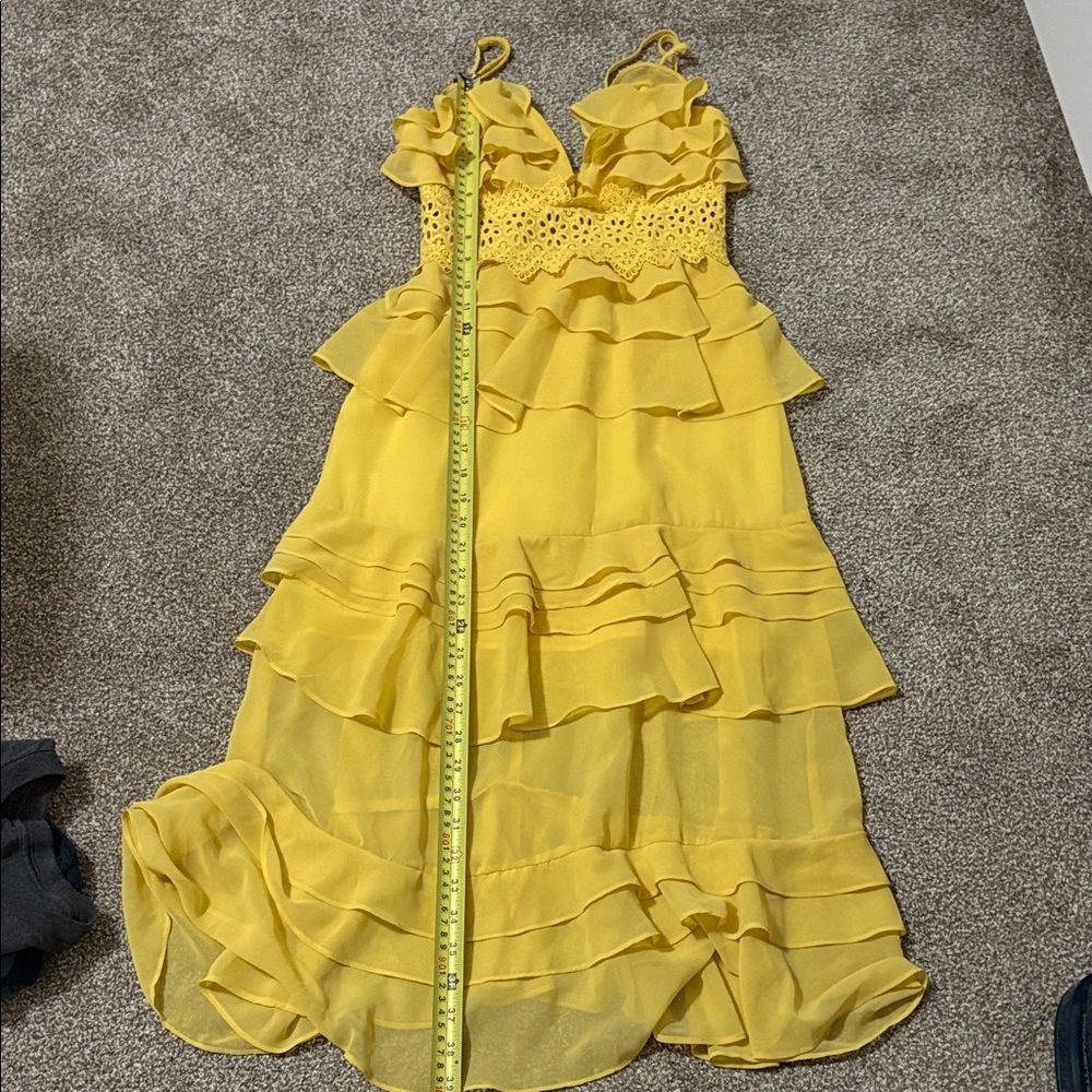 Yellow Ruffled Maxi Dress ( shortened)